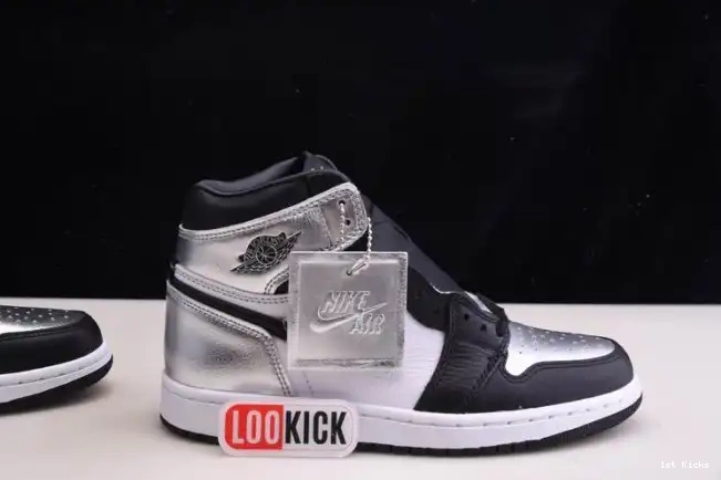 1st Kicks SILVER CD0461-001 AIR OG TOE HIGH 1 JORDAN WMNS 0612